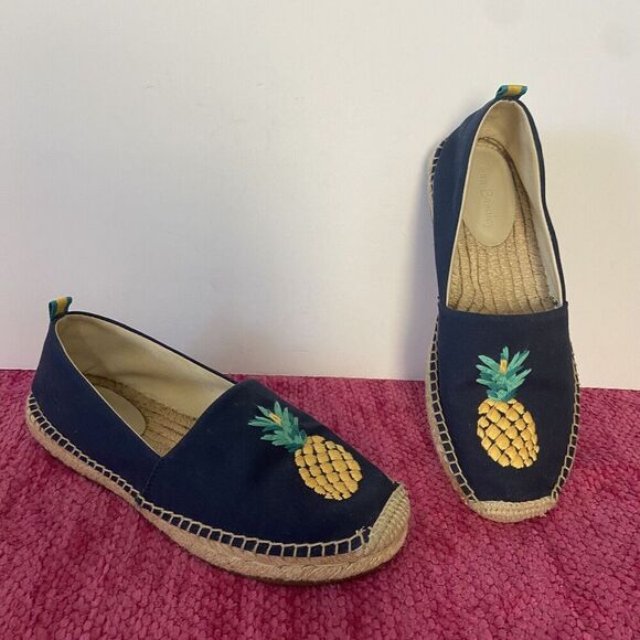 Vera Bradley Embellished Pineapple Espadrilles Navy Blue Size 8 - Picture 10 of 10